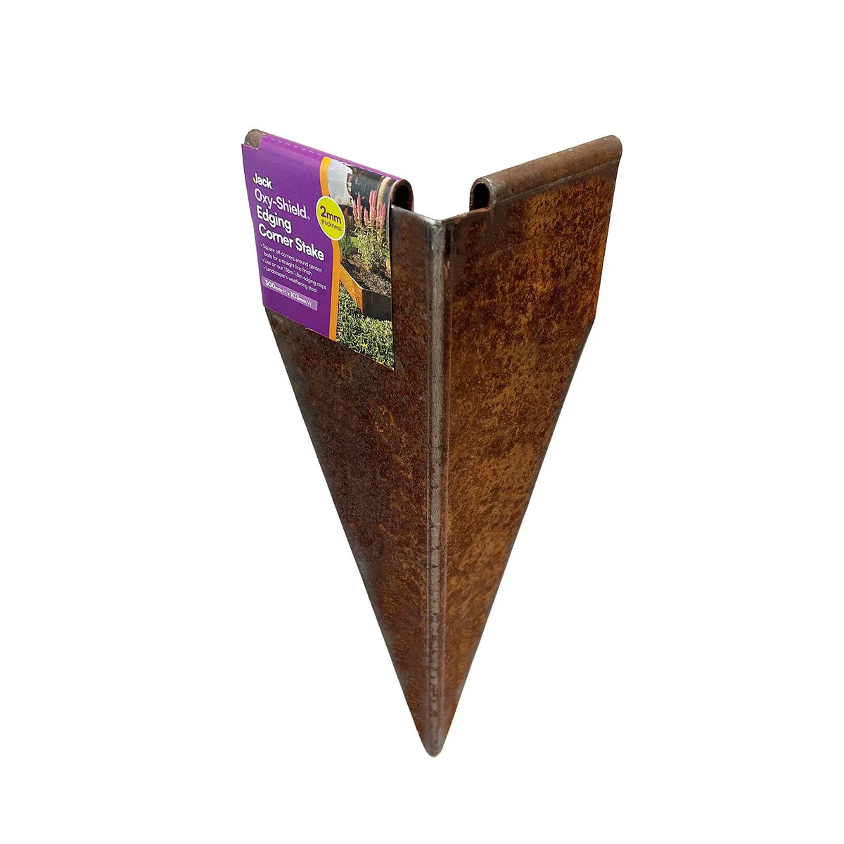 Jack 300mm Oxy Shield Edging Corner Stake - Durable Steel - Sharp Corners