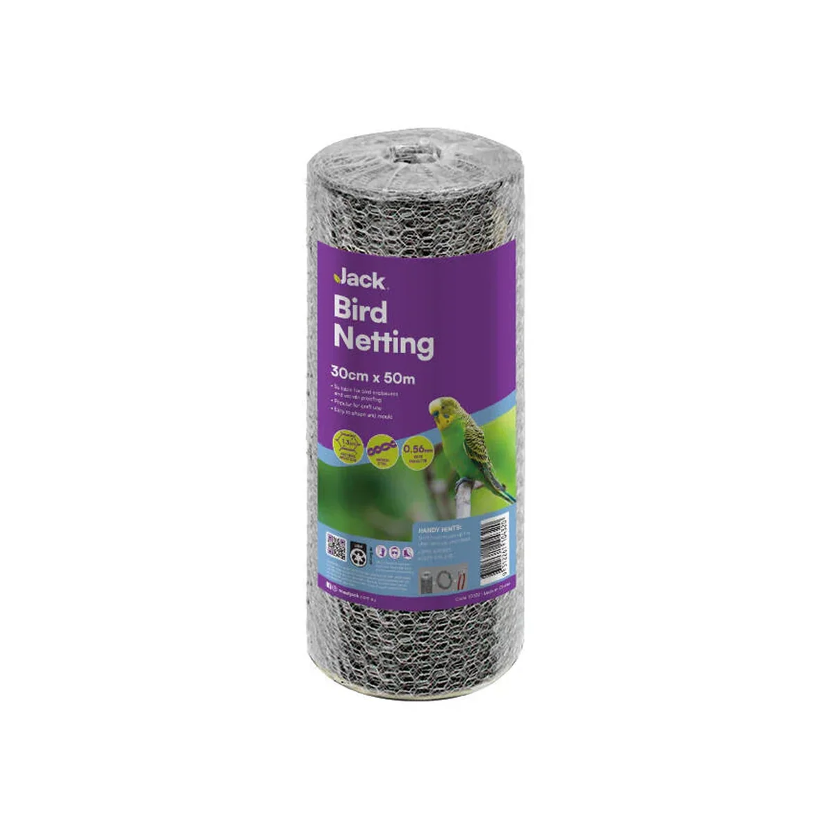 Jack Bird Netting 30 x 1.3cm 50m Galvanised Steel Light Duty
