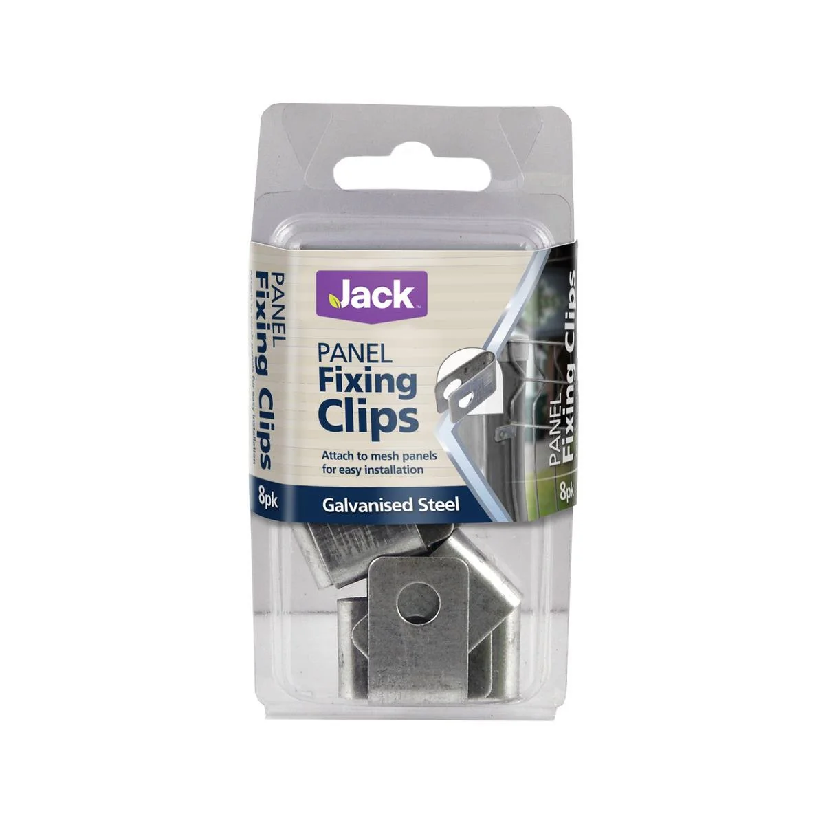 Jack Galvanised Mesh Panel Fixing Clip - 8 Pack - Steel - Durable