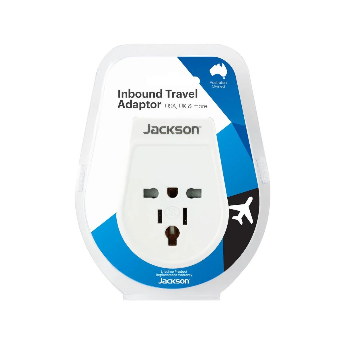 Jackson Inbound Travel Adaptor - Converts USA UK Devices - Compact Design - PTA878M