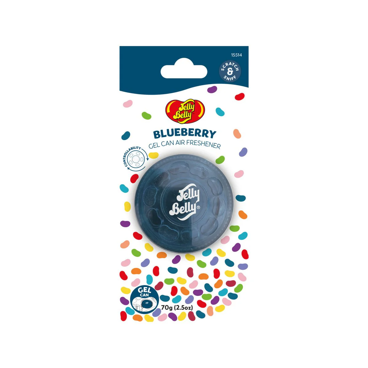 Jelly Belly Air Freshener Blueberry Gel Can 1 Pack - 88mm x 190mm - Non-Spill