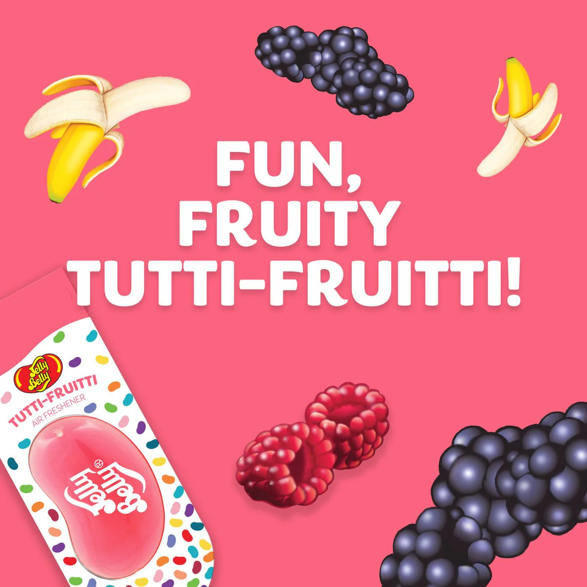 Jelly Belly Tutti Fruitti Air Freshener - 1 Pack - 88mm x 190mm - Multicolour - Long-lasting Fruity Scent - Image 4