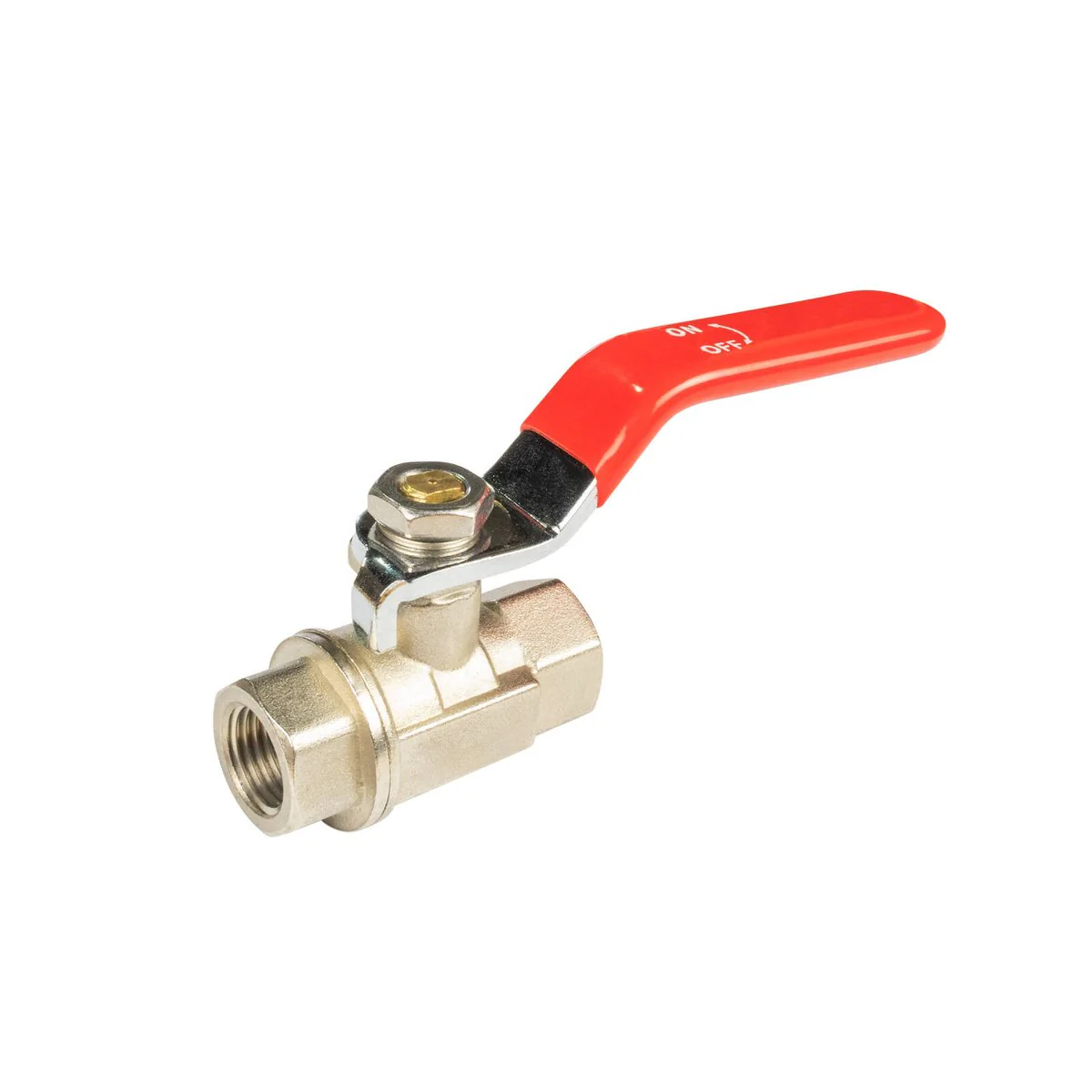 Jflex 1/4" BSP Female Ball Valve - Nickel-Plated Brass - Corrosion Resistant - 710 psi