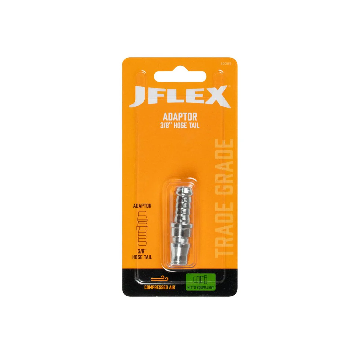 Jflex 3/8" Hose Tail Adaptor - Nitto Equivalent - Solid Steel - Leak-Free Connection - Image 2