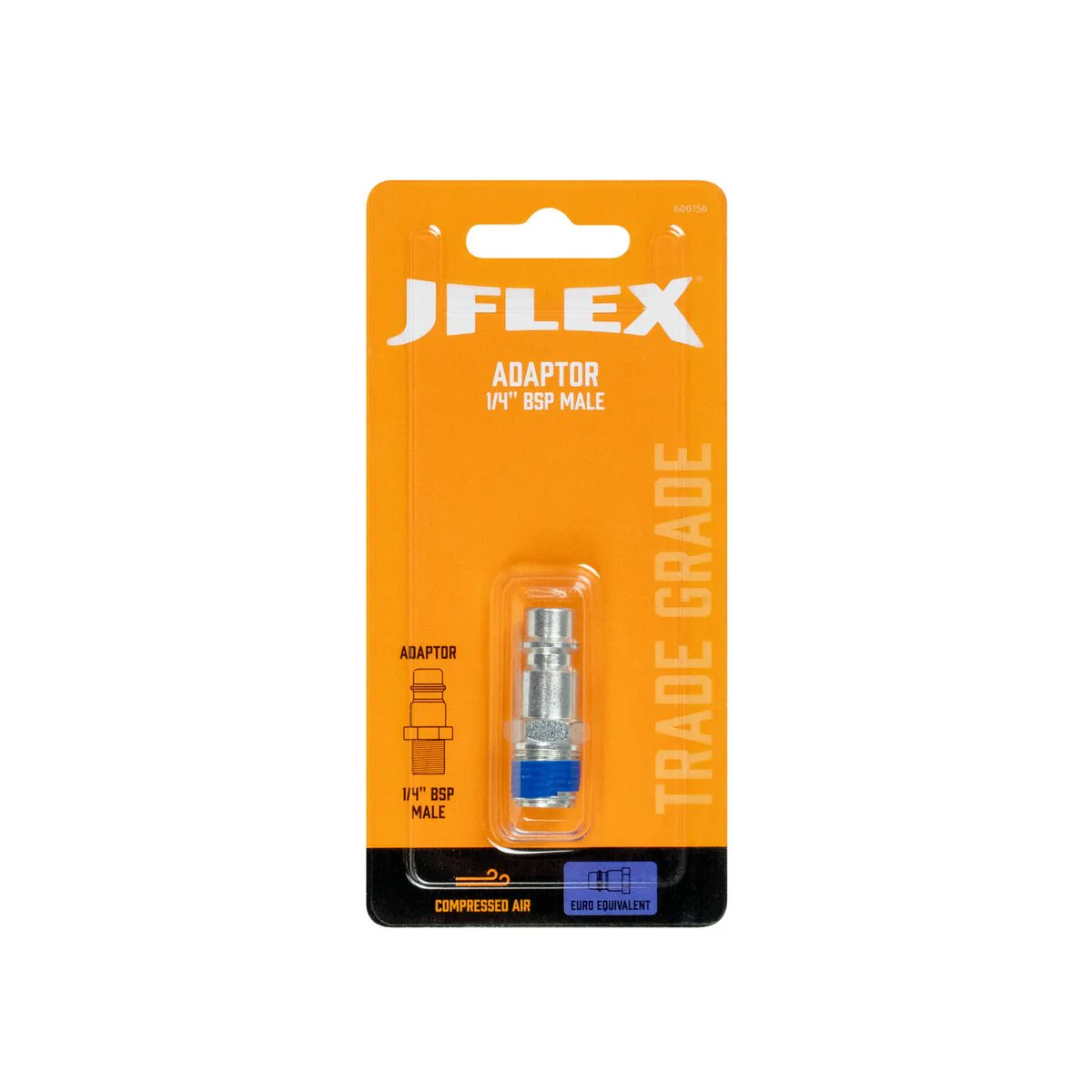 Jflex Adaptor 1/4 BSP Male Euro Style CEJN Equivalent - 14mm x 39mm - High Airflow - Image 2
