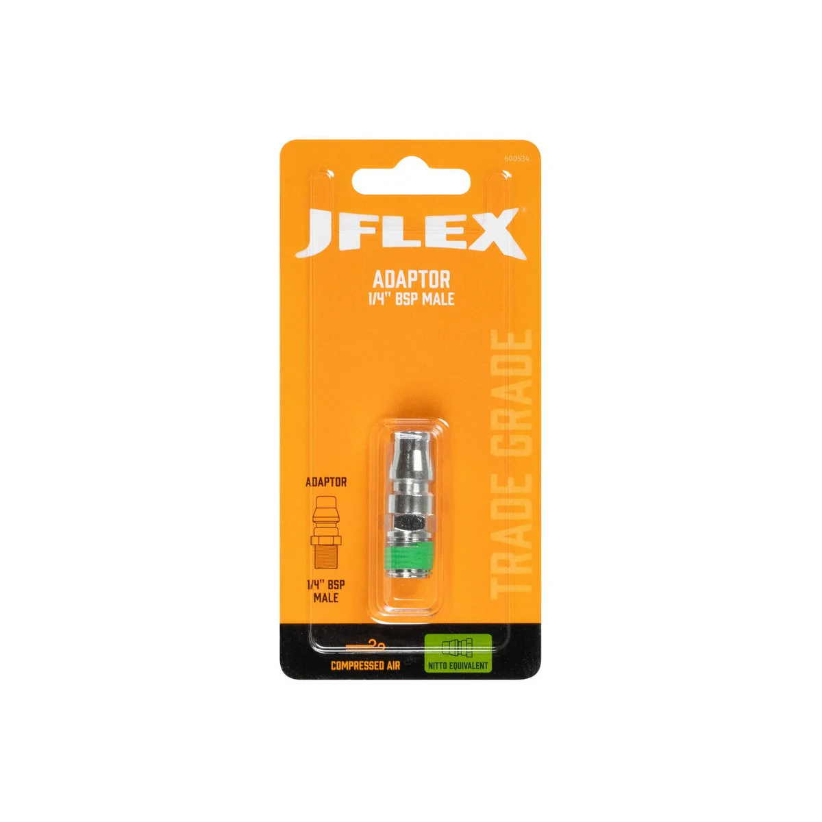 Jflex Adaptor 1/4" BSP Male - Nitto Equivalent - Steel - Leak-Free Connection - Image 2