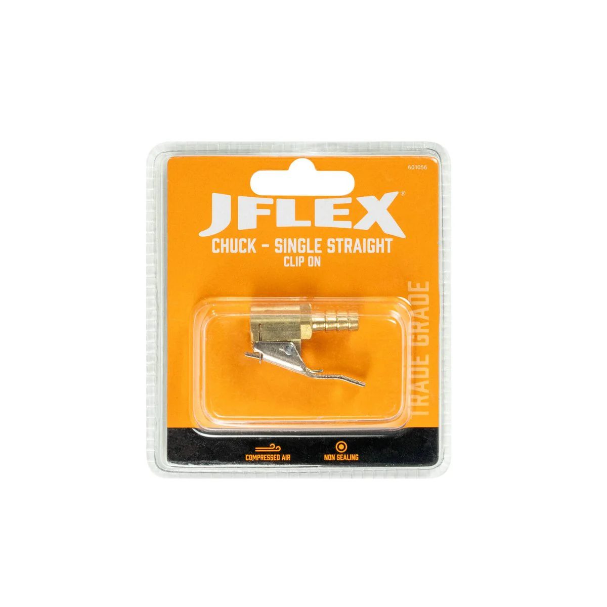 Jflex Chuck Single Straight Clip On - 6mm (1/4") Hose Tail - Non-Sealing Tyre Inflation - Image 2