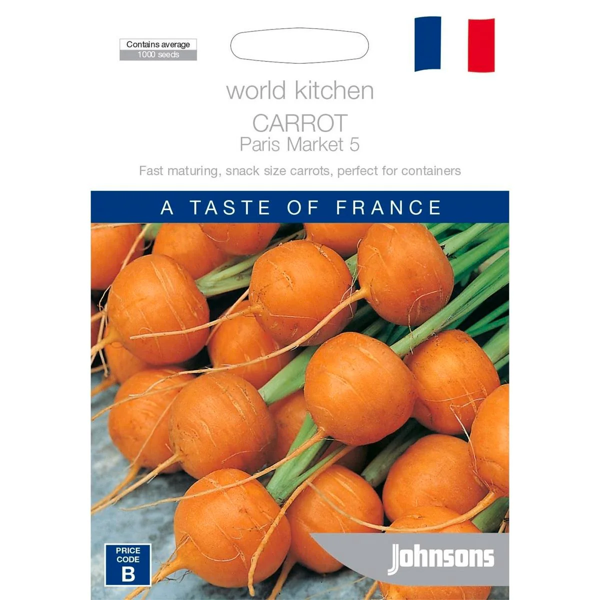 Johnsons Carrot Paris Market Seeds 5 Pack Easy To Grow Gourmet