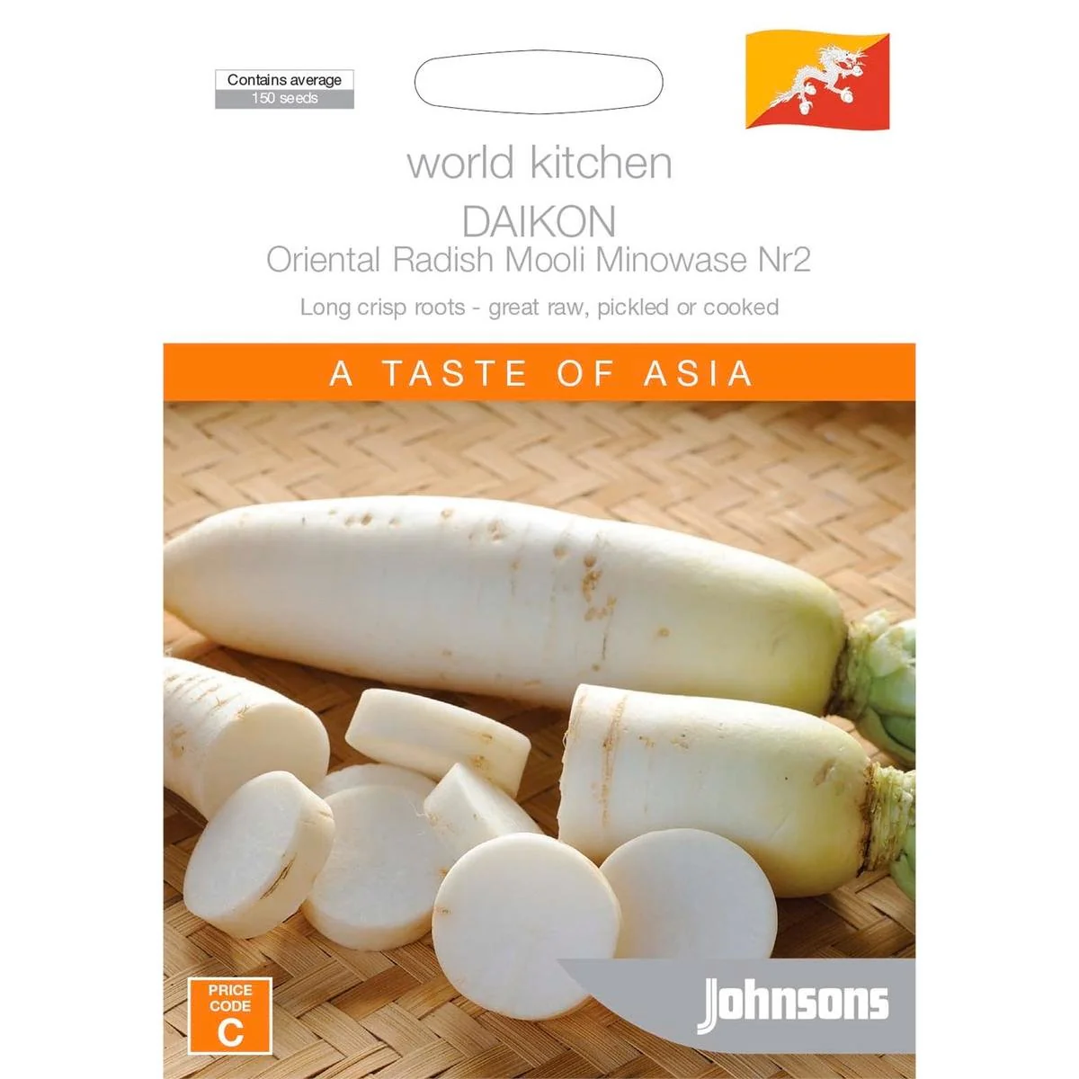Johnsons Daikon Mooli Radish Seeds - 9 Weeks - Easy To Grow - Crisp Flavor