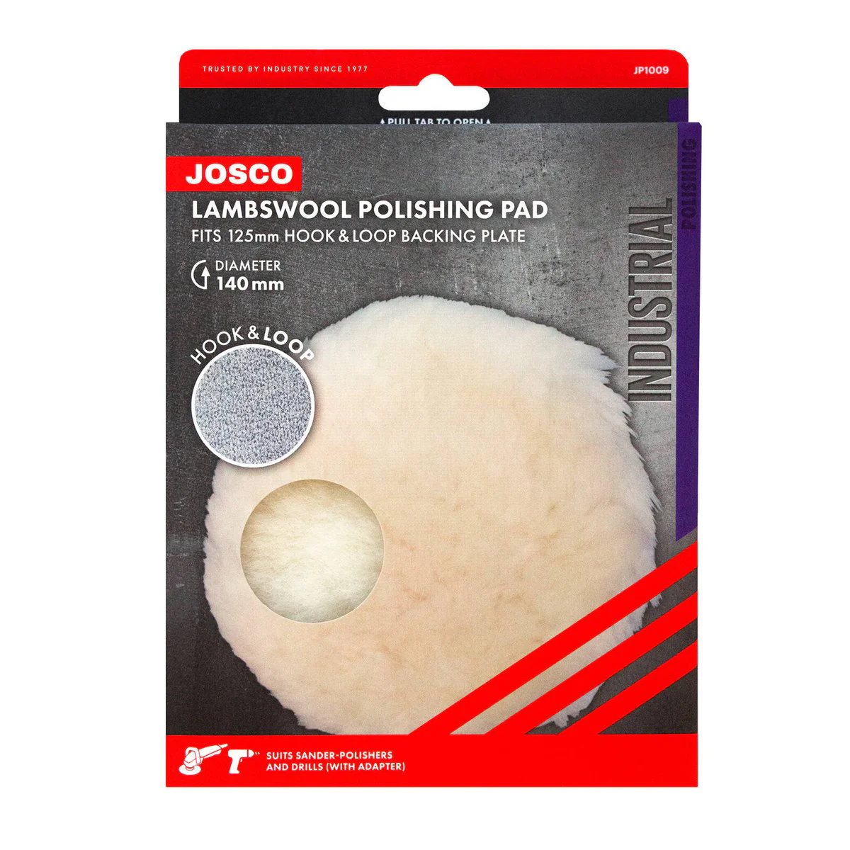 Josco 125mm Hook and Loop Lambswool Bonnet Polishing Pad - 100% Australian Lambswool - Ideal for Cut and Polish - Image 2