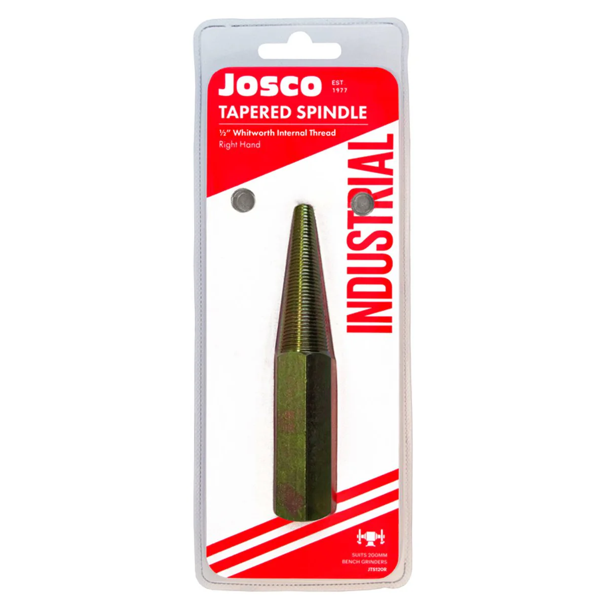 Josco 12mm Right Hand Tapered Spindle - 150mm Bench Grinder - M12 Thread - Image 2