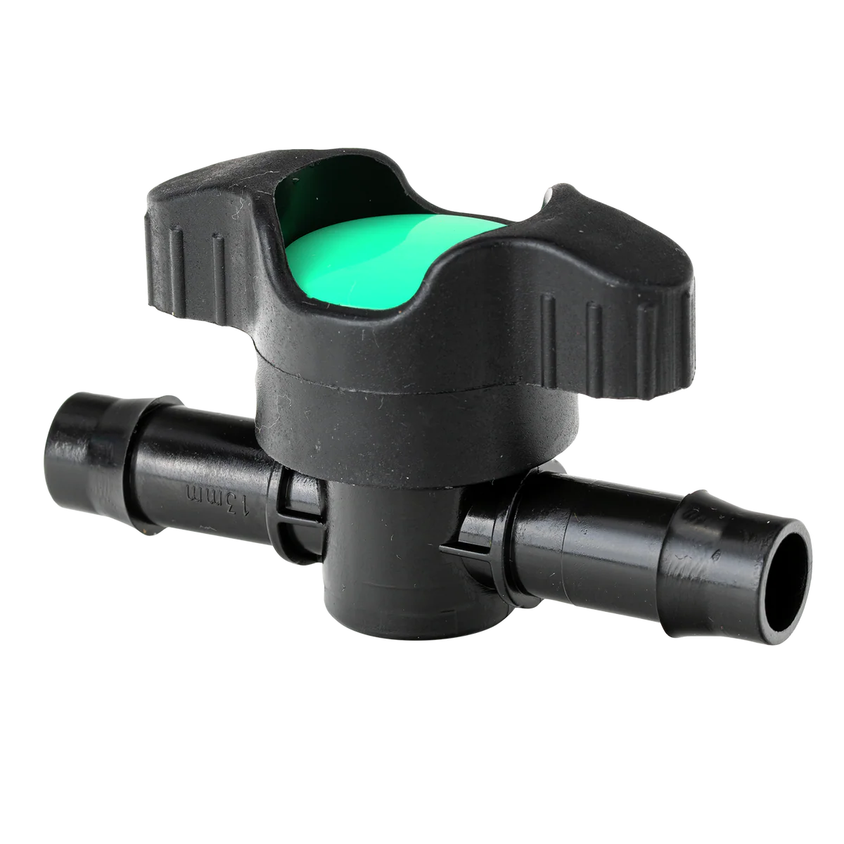 K Rain 13mm Barbed Inline Valve - Black - Polypropylene - KV13