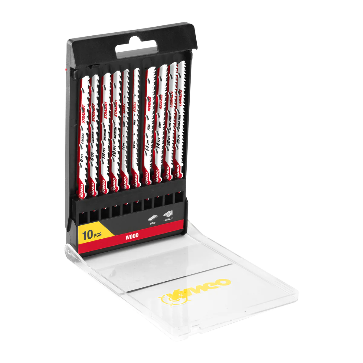 Kango 10 Piece Wood Jigsaw Blade Set - 102mm x 13mm x 124mm - Precision Cutting - Image 3