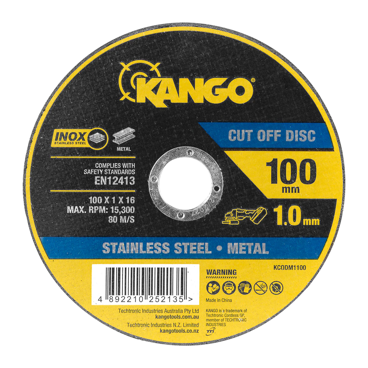 Kango 100mm Metal Cut Off Disc - Inox-Free - Steel & Stainless Steel Cutting