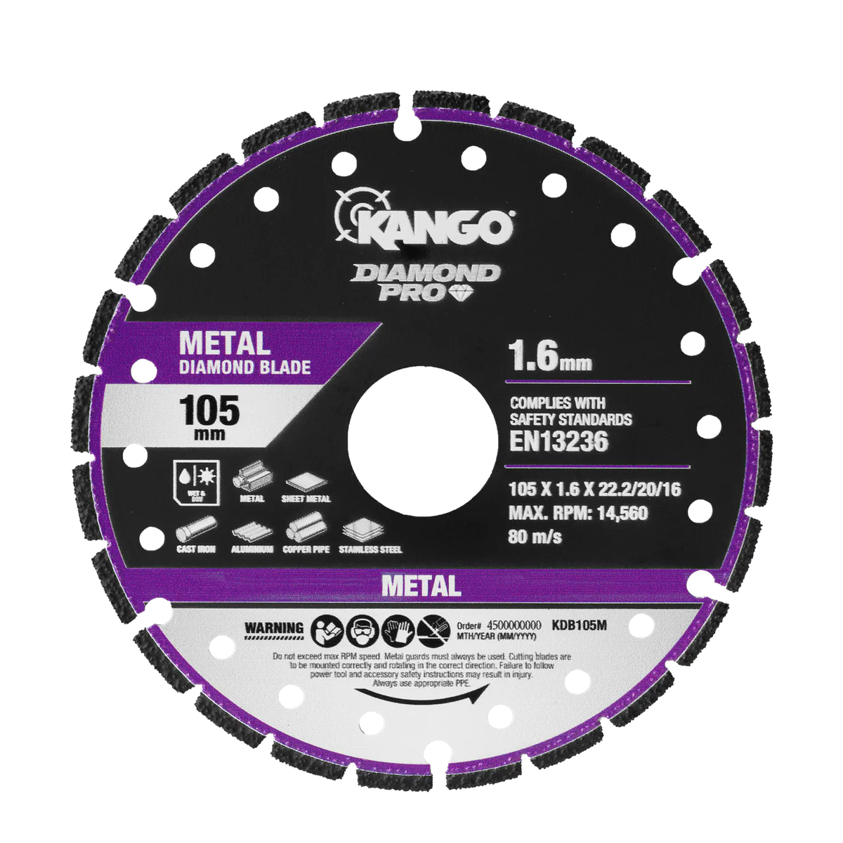 Kango 105mm Metal Diamond Blade - Cutting Sheet Metal, Stainless Steel, Copper, Aluminium - High Efficiency, Durable - Image 3