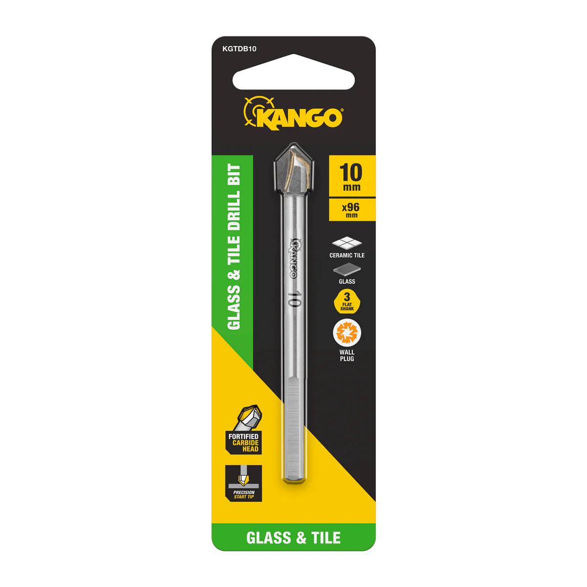 Kango 10mm Glass and Tile Drill Bit - Carbide Head - Precision Start Tip