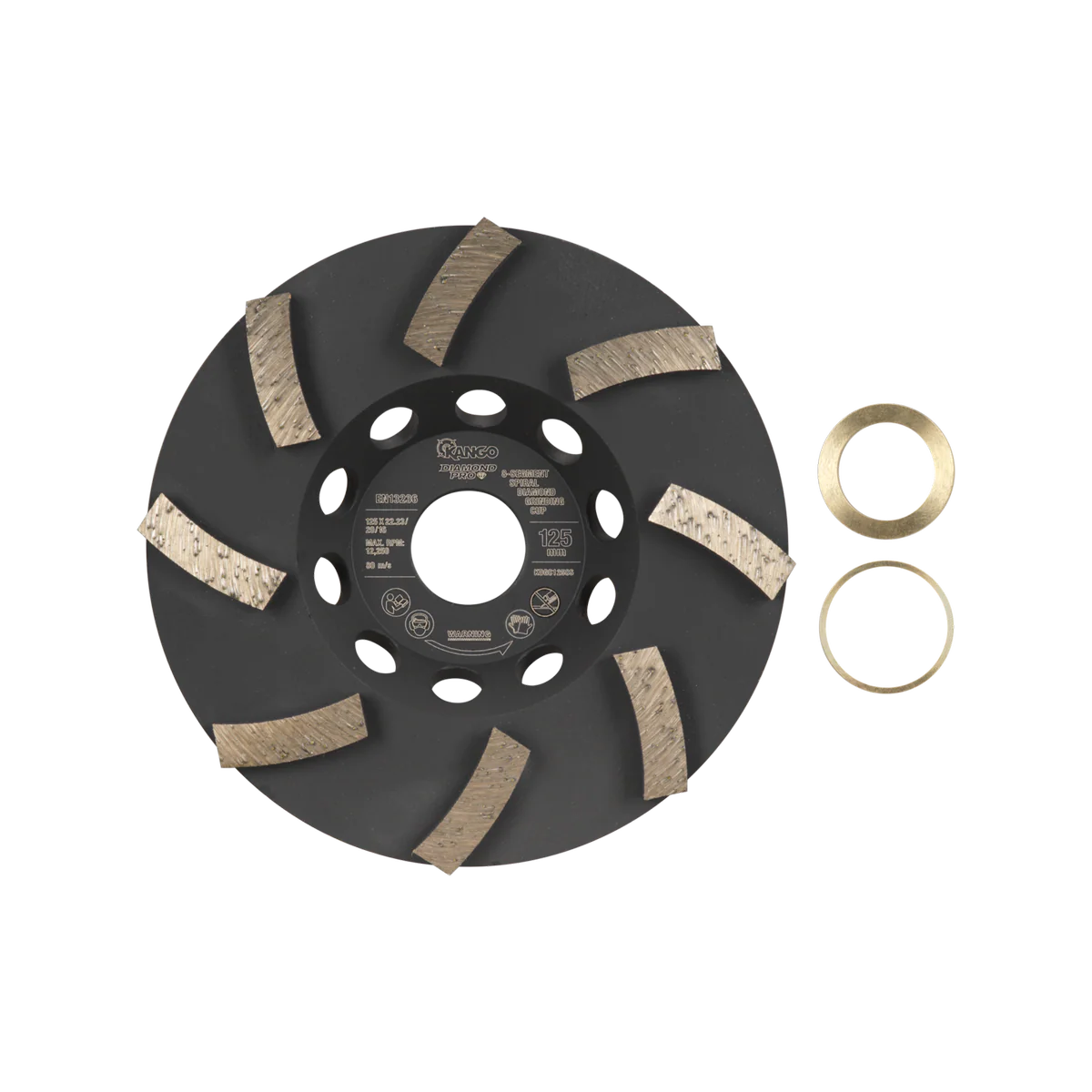 Kango 125mm 8 Segment Spiral Diamond Grinding Cup - Efficient Grinding Tool