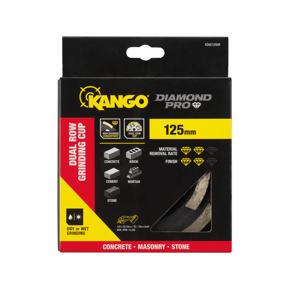 Kango 125mm Dual Row Diamond Grinding Cup - Durable Grinding Tool - Image 2