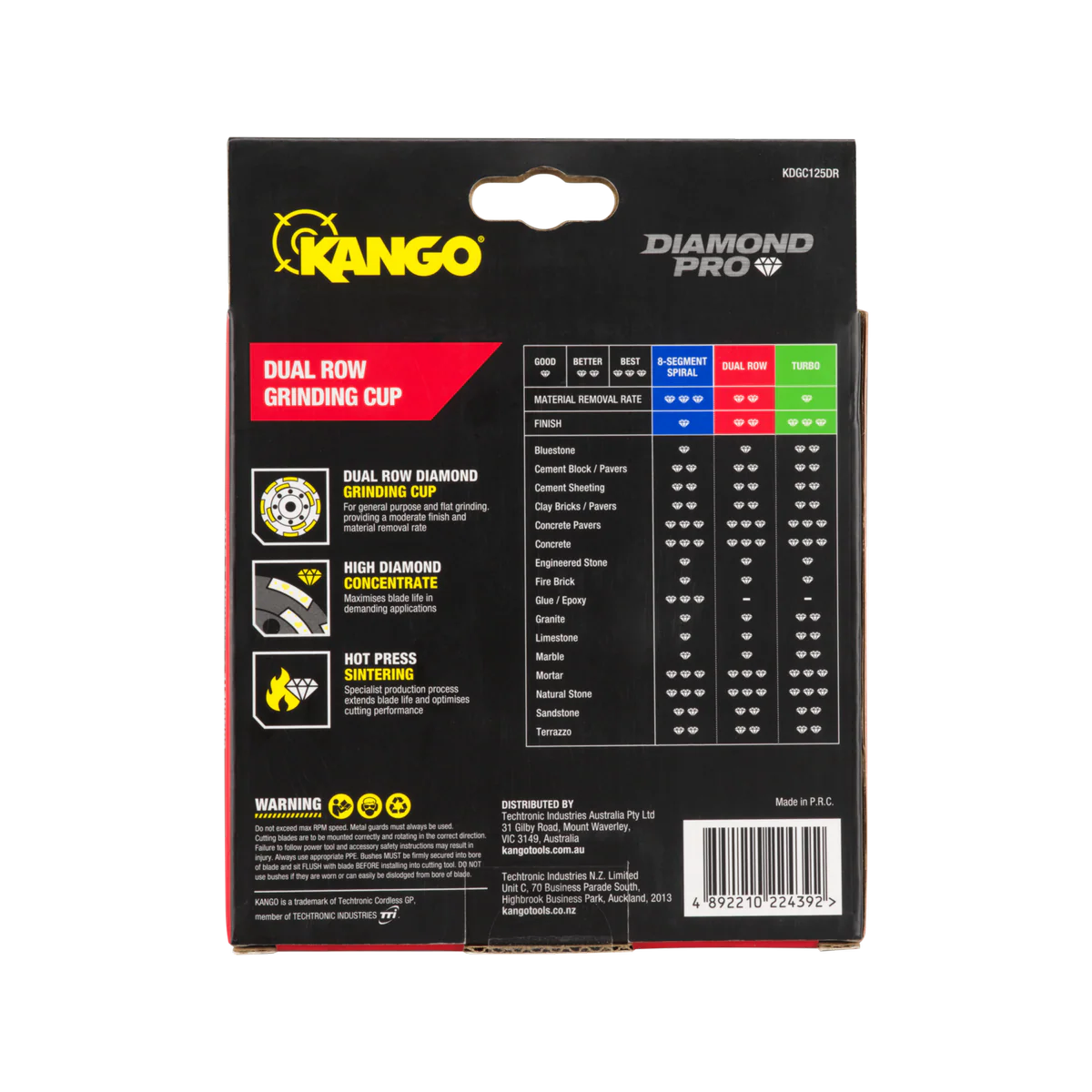 Kango 125mm Dual Row Diamond Grinding Cup - Durable Grinding Tool - Image 3