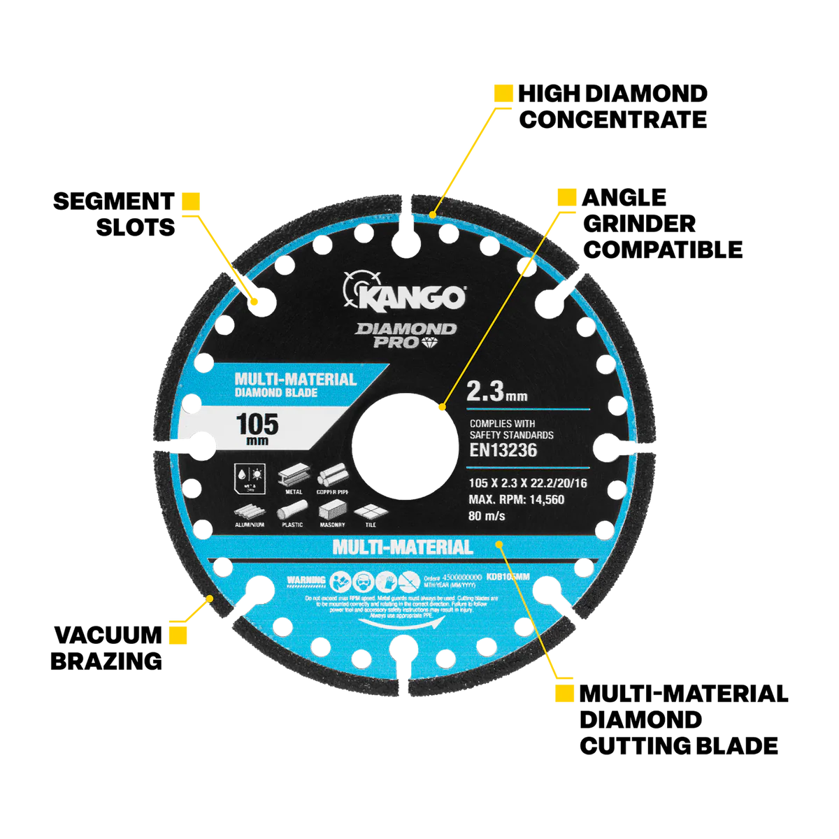 Kango 125mm Multi Material Diamond Blade - 1 Pack - Durable Cutting Tool - Image 2