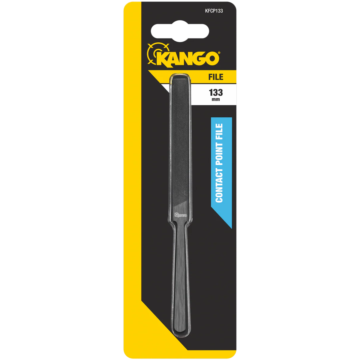 Kango 133mm Contact Point File - Tempered Carbon Steel - Black - Precision Cleaning Tool