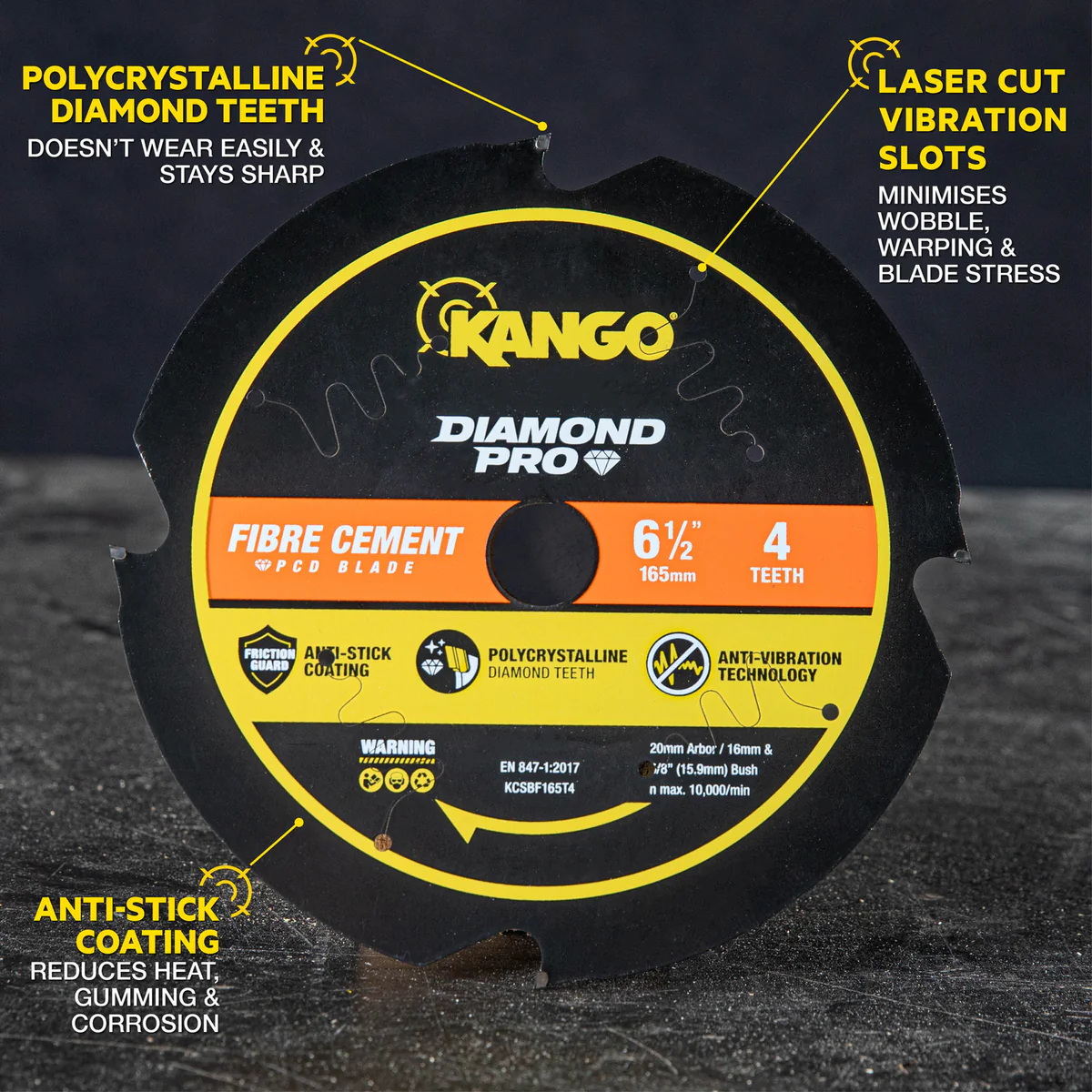 Kango 184mm 4T Diamond Pro Fibre Cement Circular Saw Blade - Precision Cutting - Durable - Image 2
