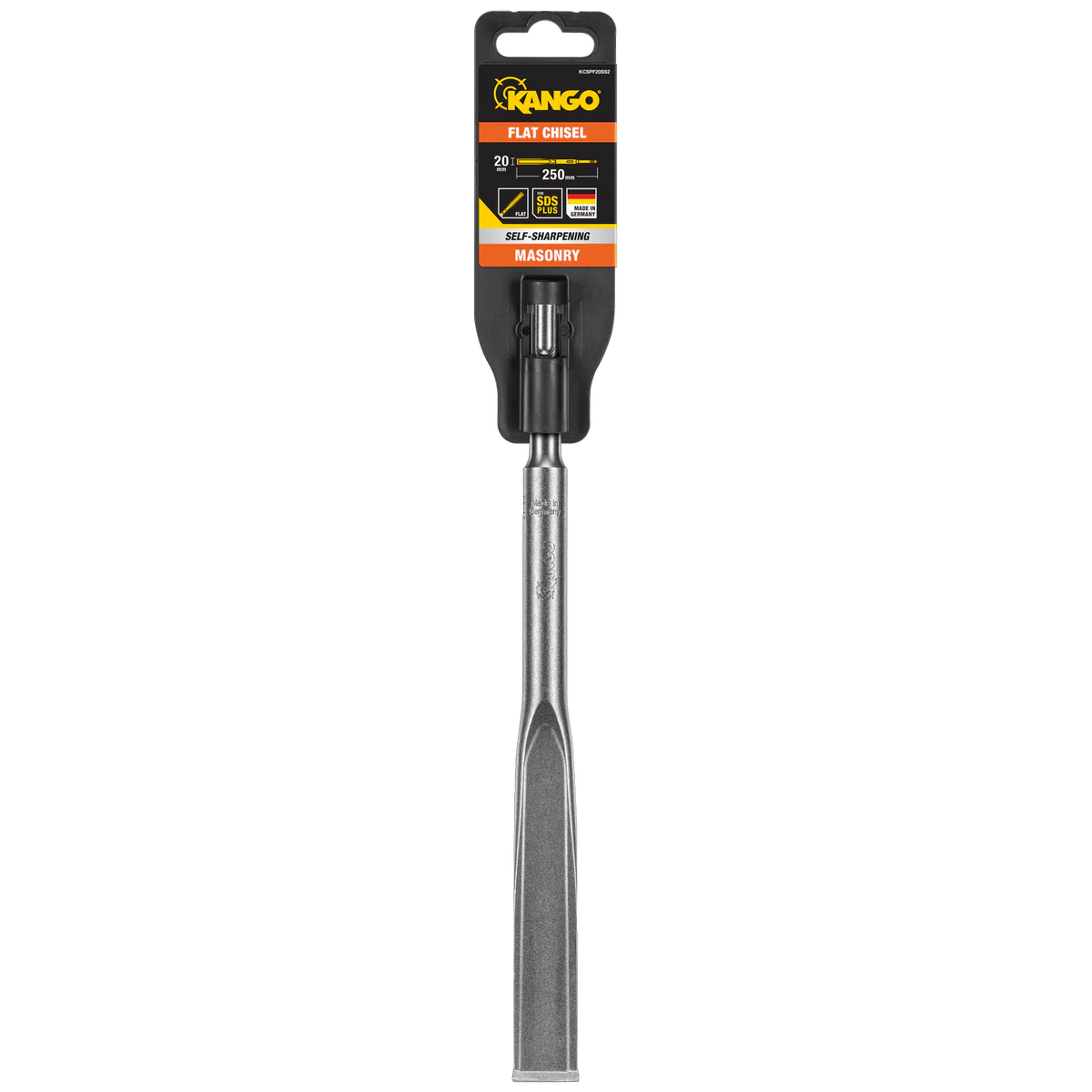 Kango 20mm x 250mm SDS Plus Self Sharpening Flat Chisel - Durable Demolition Tool