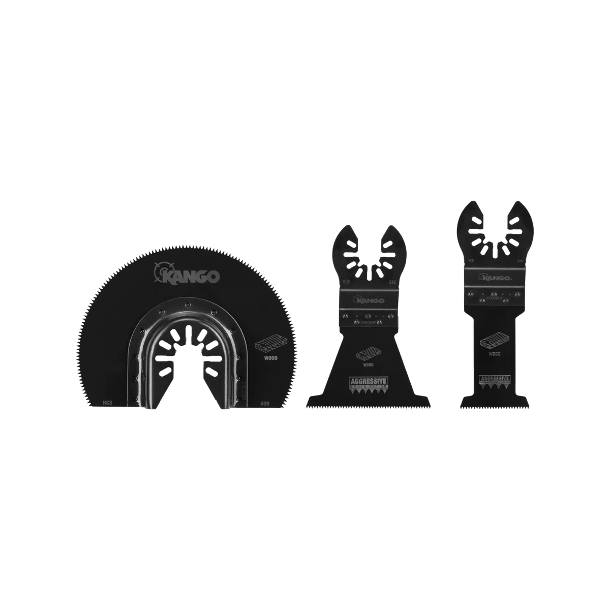 Kango 3 Piece Wood Multi Tool Blade Set - 95mm x 171mm - Efficient Cutting - Image 2