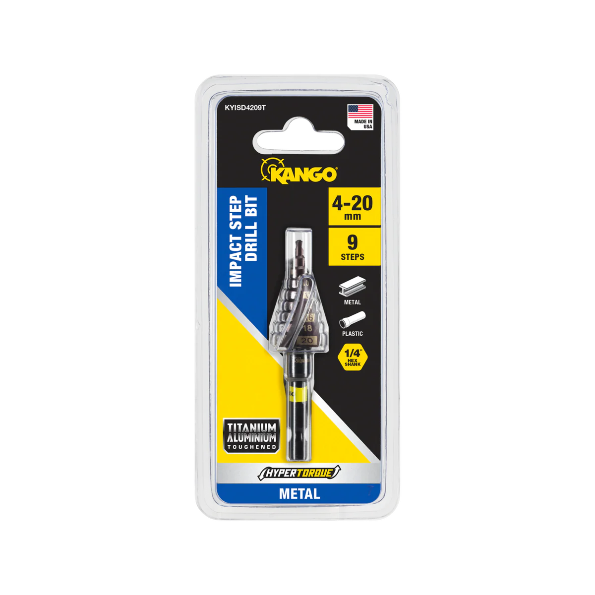 Kango 4 20mm 9 Step Impact Step Drill Bit - Precision Drilling in Metal