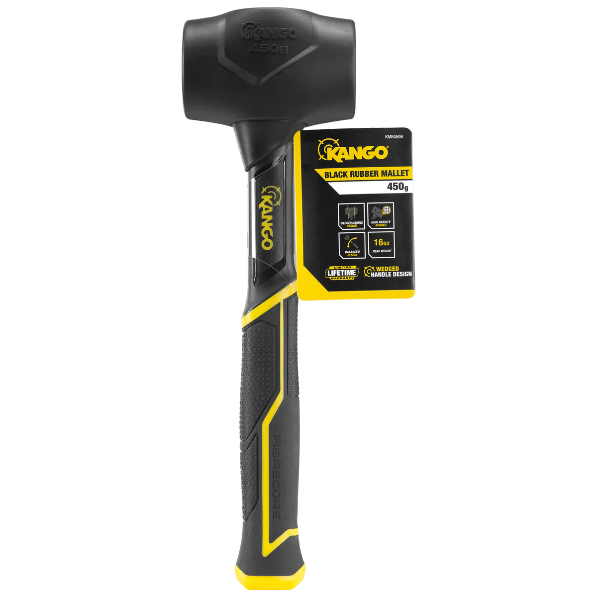 Kango 450g Black Rubber Mallet - High-Density Rubber - Durable Design - Image 4