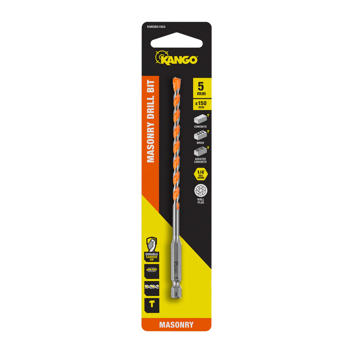 Kango 5 x 150mm Masonry Drill Bit - Durable Carbide Tip - Precision Start