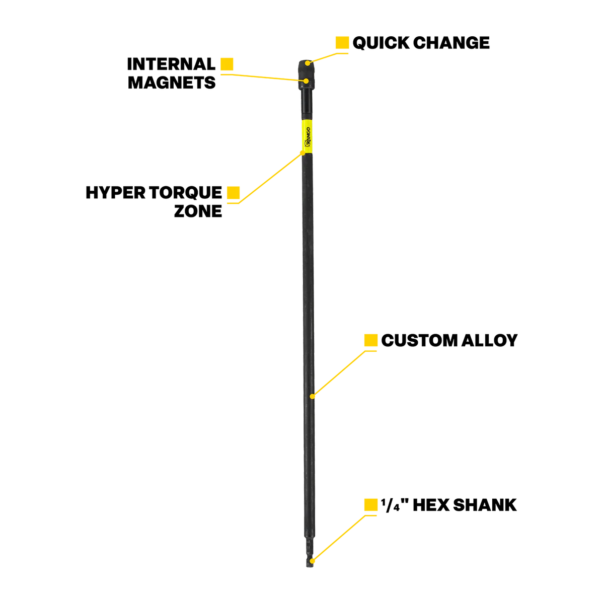 Kango 75 Hypertorque Impact Extension Bar Set - 4 Piece - 450mm - Image 2
