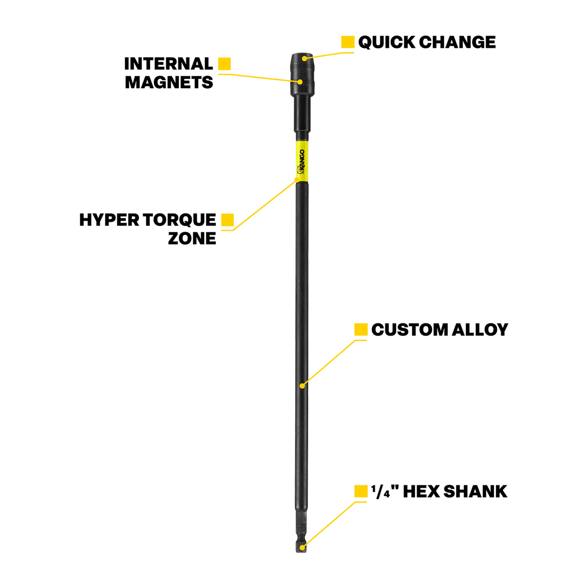 Kango 75 Hypertorque Impact Extension Bar Set - 4 Piece - 450mm - Image 3