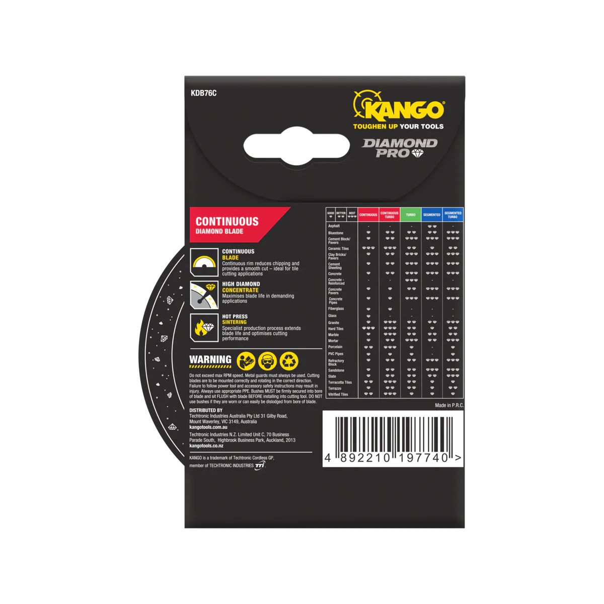 Kango 76mm Continuous Diamond Blade - Precision Cutting - Smooth Finish - Image 3