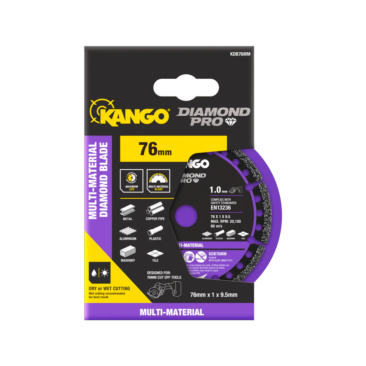 Kango 76mm Multi Material Diamond Blade - Compatible with Ryobi, AEG, WORX - Durable Cutting Tool