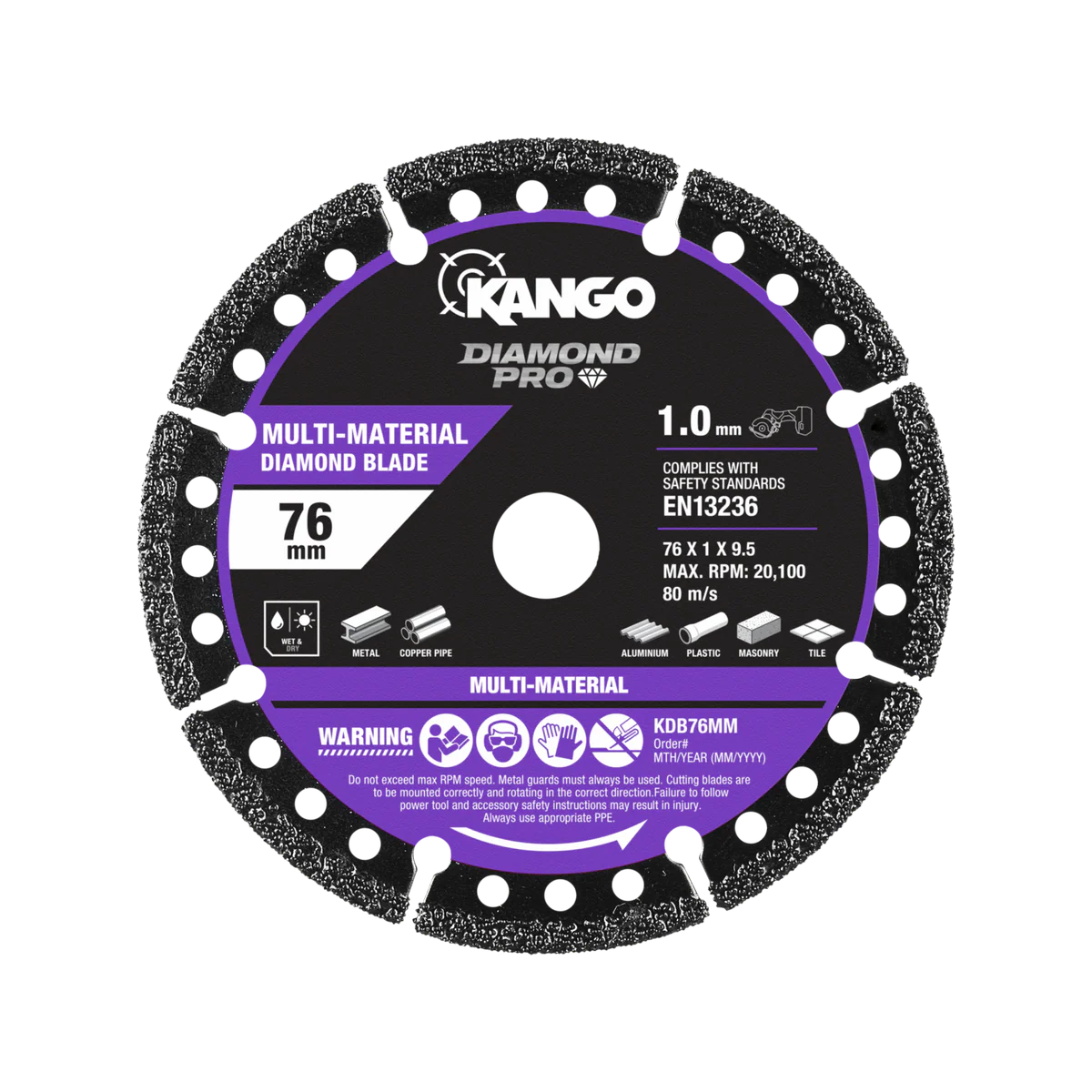 Kango 76mm Multi Material Diamond Blade - Compatible with Ryobi, AEG, WORX - Durable Cutting Tool - Image 2