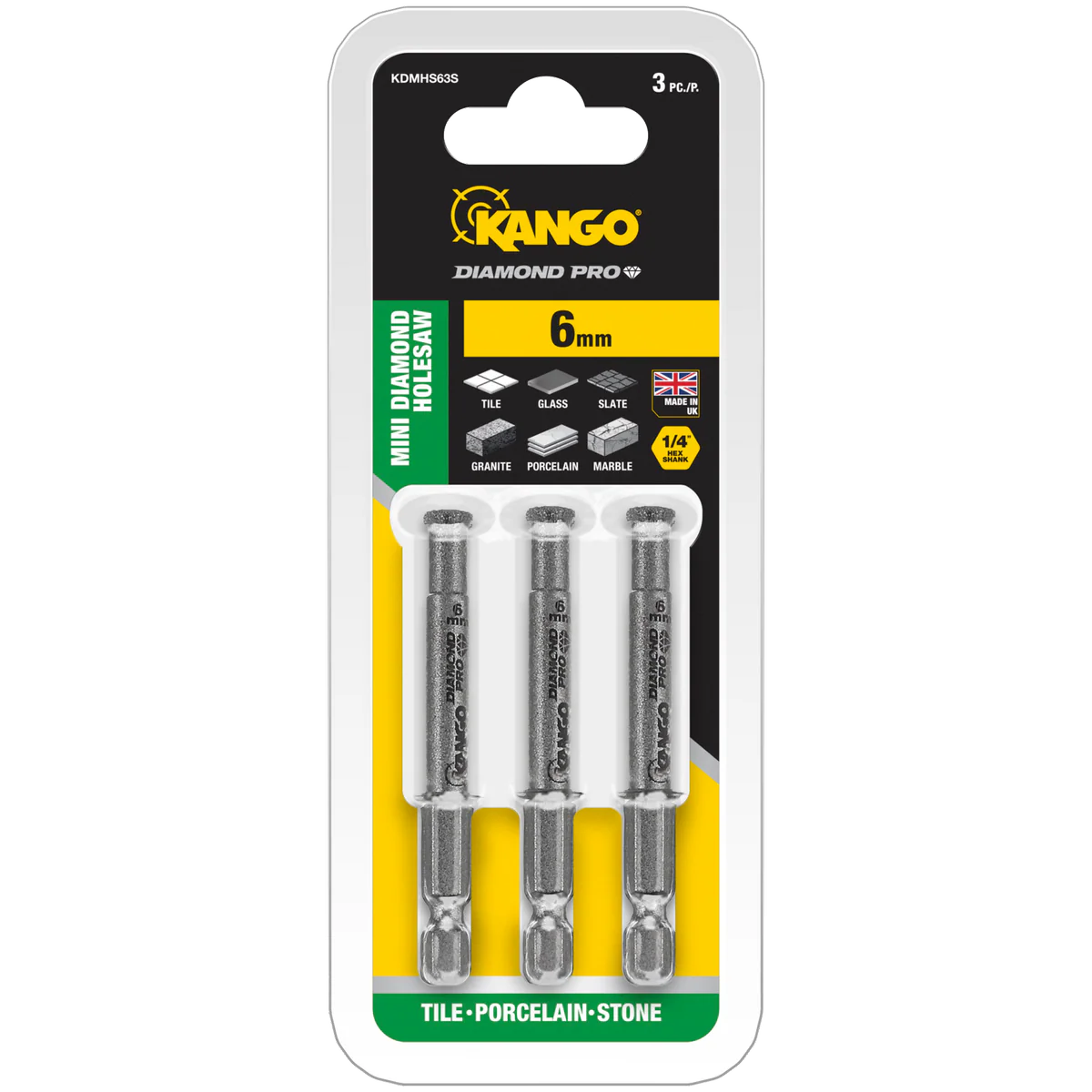 Kango Diamond Pro Mini Hole Saw 3 Pack - 6mm - Precision Drilling