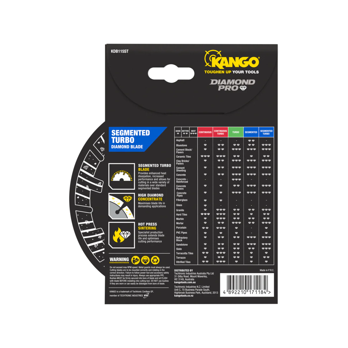 Kango Diamond Saw Blade - 115mm - Turbo - Dry Cutting - Image 3