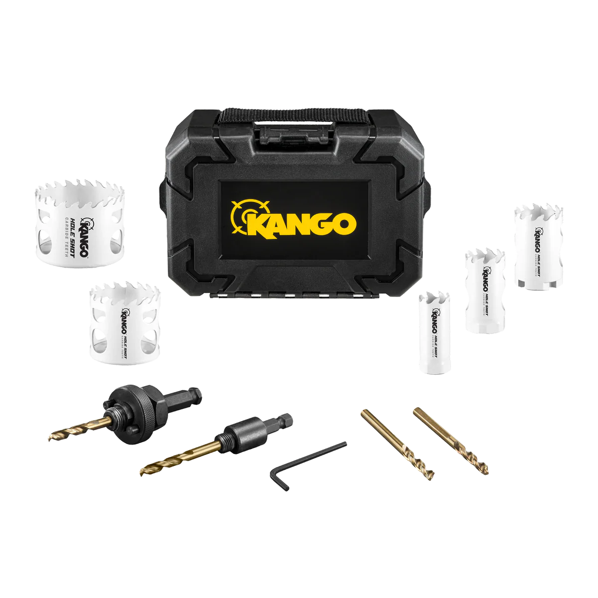 Kango Hole Shot 9 Piece Carbide Teeth Hole Saw Set - 228mm x 238mm - Durable Cutting Tools - Image 2