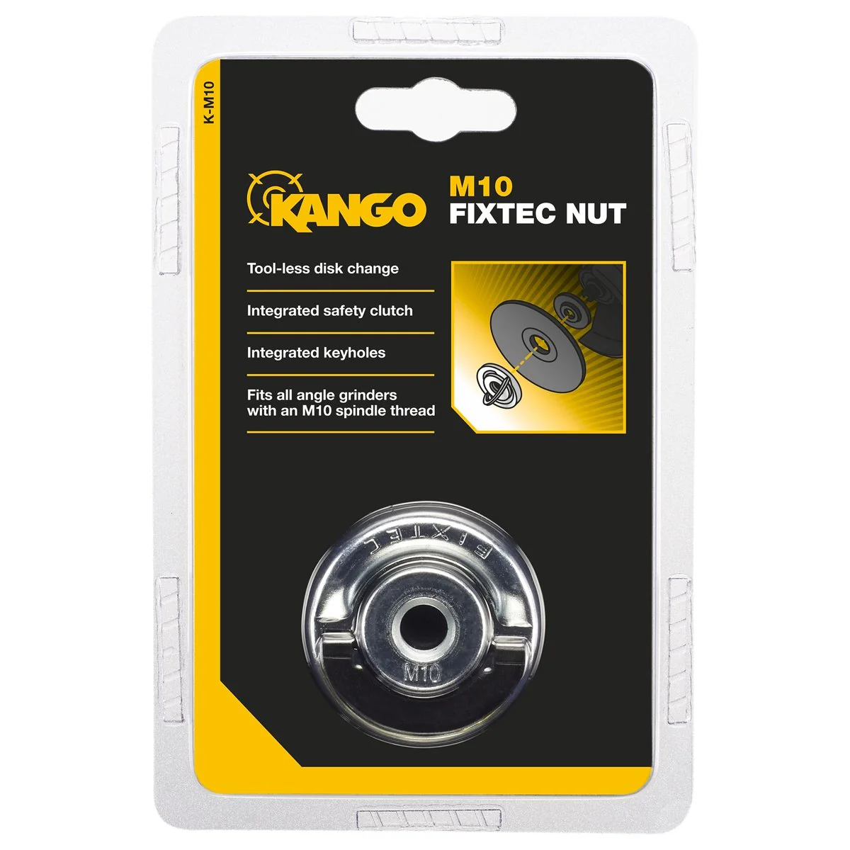 Kango M10 Fixtec Nut - Steel - Easy Removal - User Safety