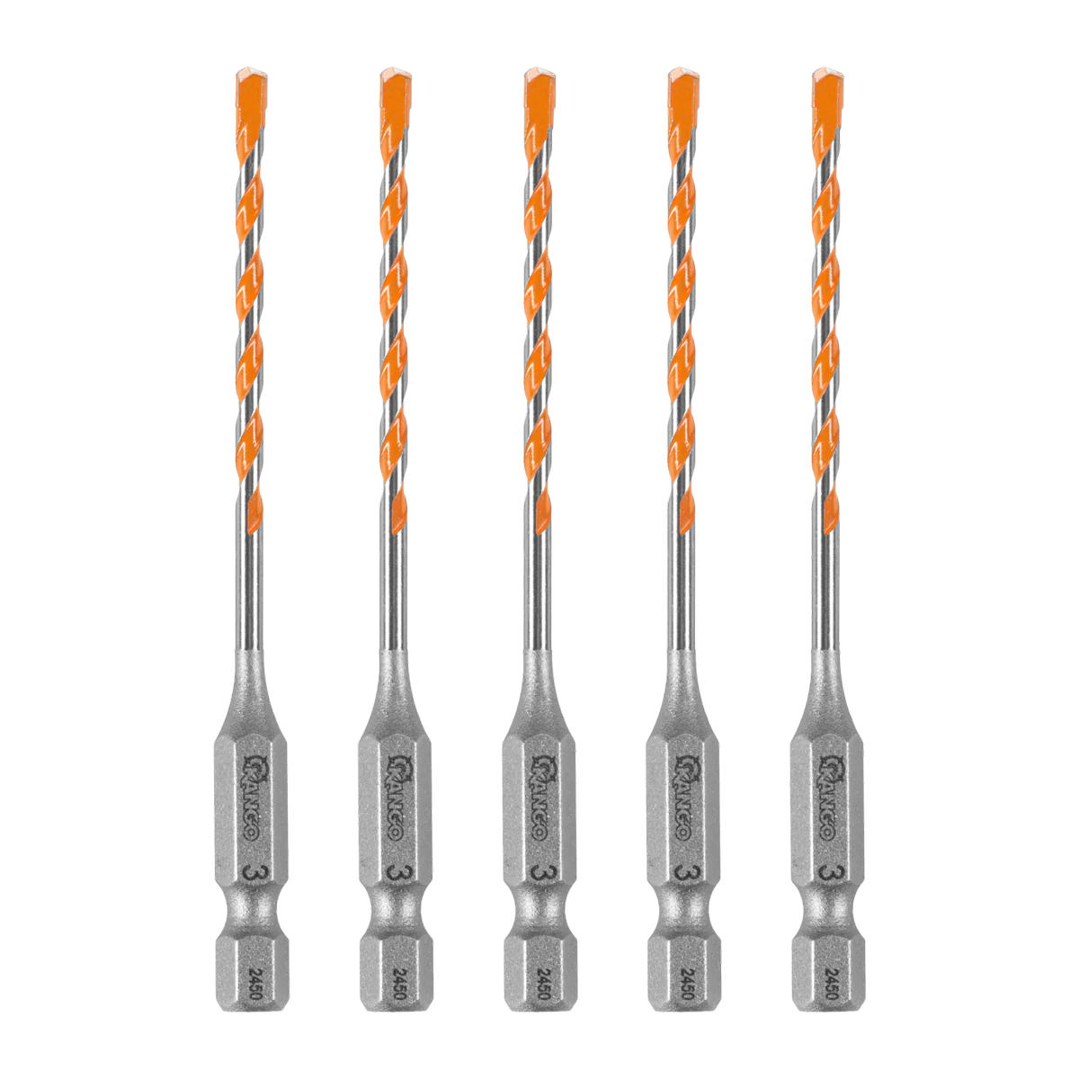 Kango Masonry Drill Bit 5 Pack - 3mm x 90mm - Durable Carbide Tips - Image 2