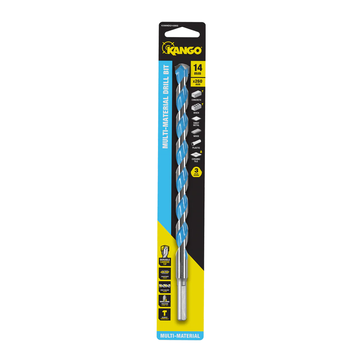 Kango Multi Material Drill Bit 14mm x 260mm - Durable Carbide Tip - Precision Start