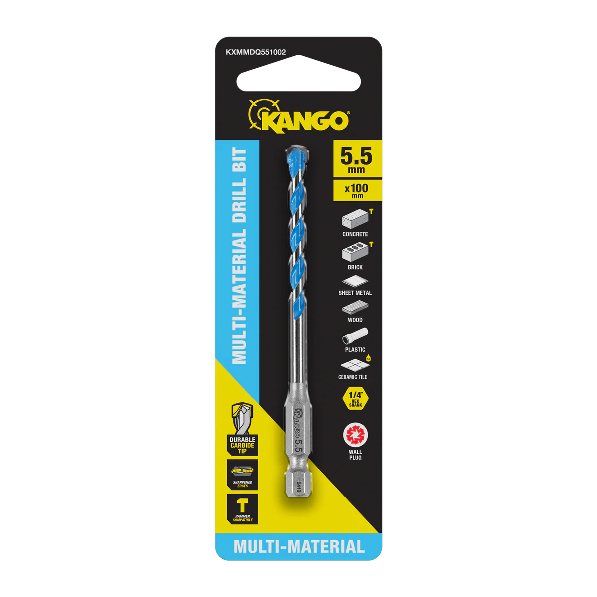 Kango Multi Material Drill Bit - 5.5mm x 100mm - Durable Carbide Tip - Precision Start