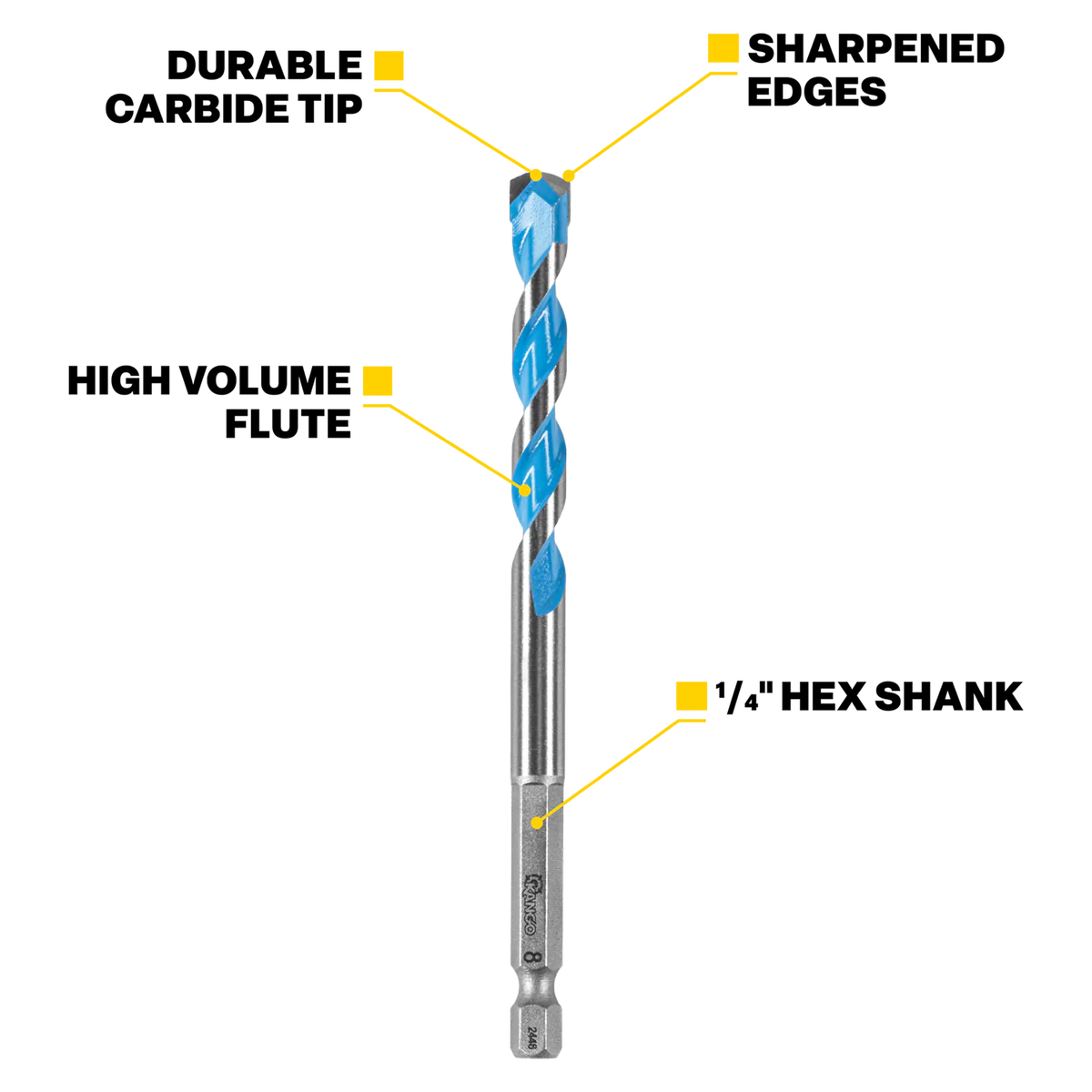 Kango Multi Material Drill Bit 6mm x 100mm - Durable Carbide Tip - Precision Start Tip - Image 2
