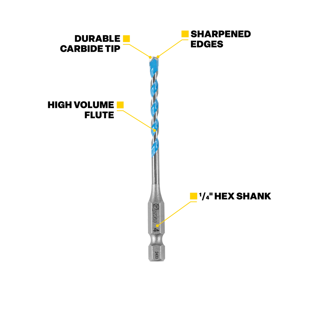 Kango Multi Material Drill Bit - 6mm x 200mm - Durable Carbide Tip - Precision Start Tip - Image 2