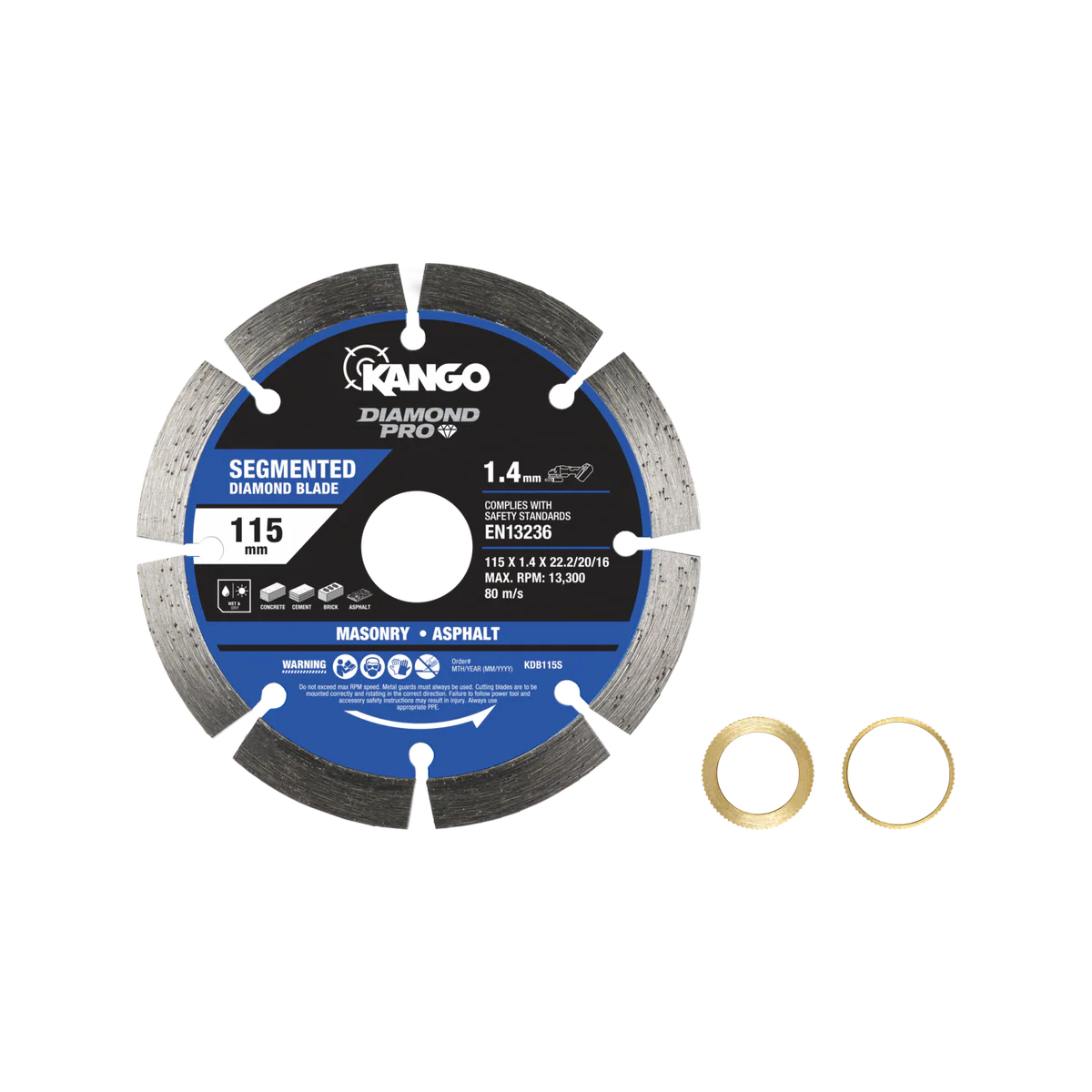 Kango Segmented Diamond Saw Blade - 115mm - Diamond - Dry Cutting - Image 2