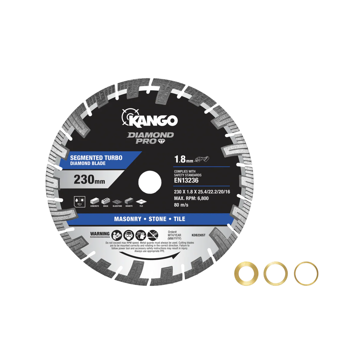 Kango Segmented Turbo Diamond Blade - 230mm - Diamond - Dry Cutting - Image 2