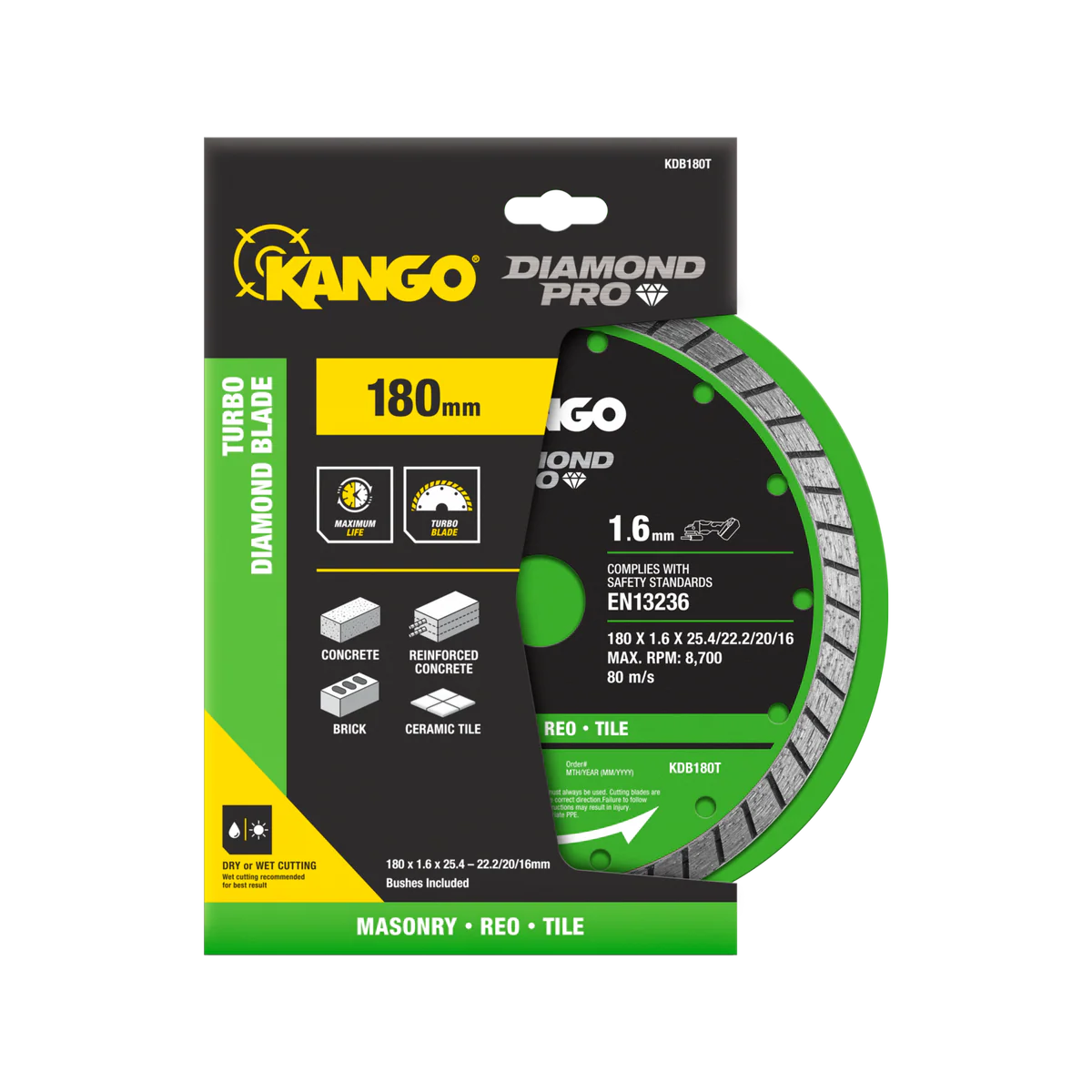 Kango Turbo Diamond Saw Blade - 180mm - Ultra Thin - Fast Cutting