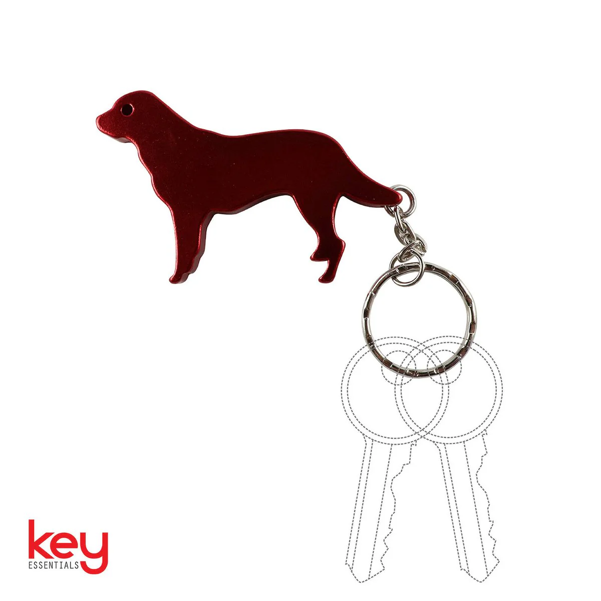 Key Essentials Dog Key Ring - 65mm - Steel - Assorted Colours - Image 3