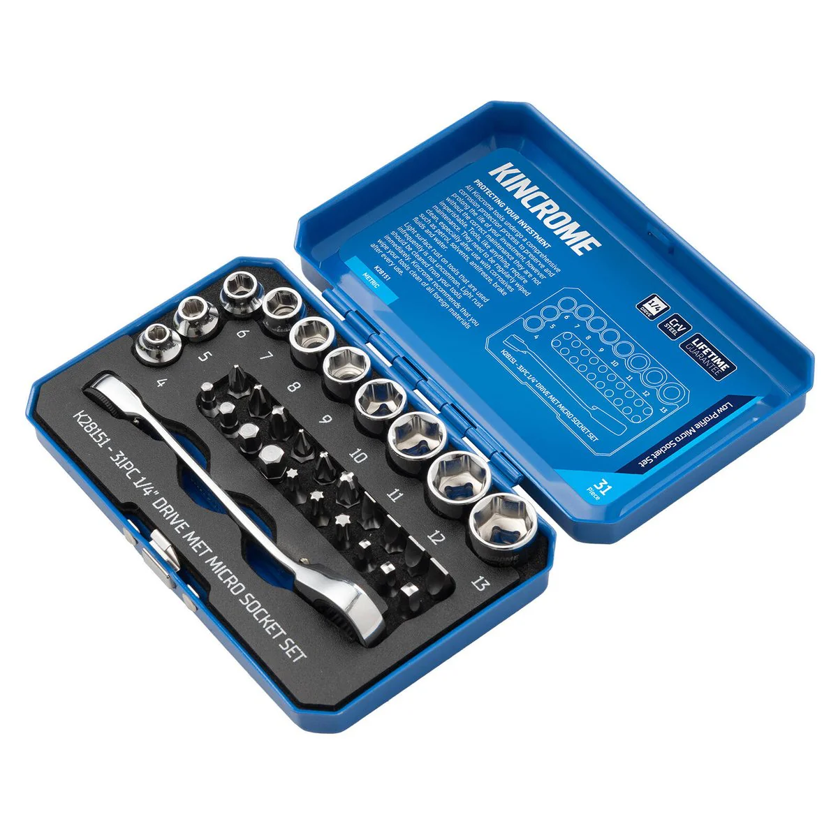Kincrome 31 Piece 1/4 Drive Metric Micro Socket Set - Compact - Durable - Image 3